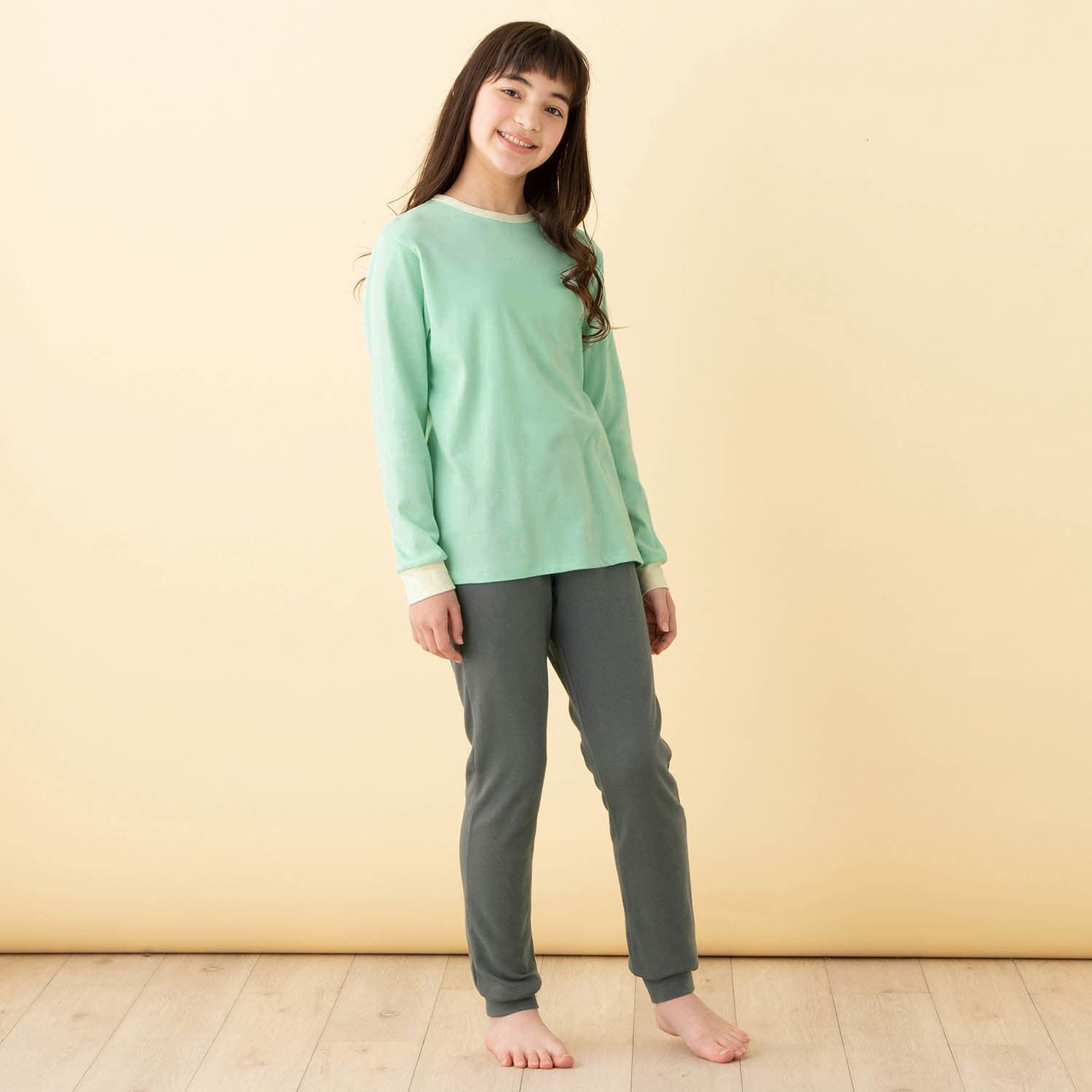 日本千趣會 - GITA 純棉透氣長袖家居服-藍條紋