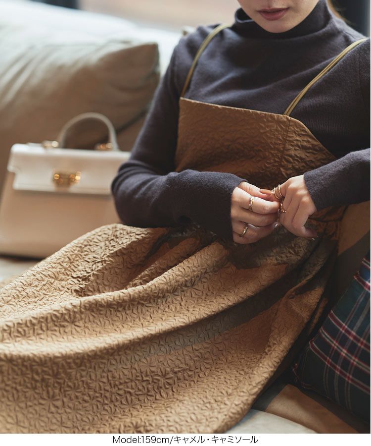 日本 Kobe Lettuce - 甜美泡泡布收腰背心裙(領型可選)-可可棕