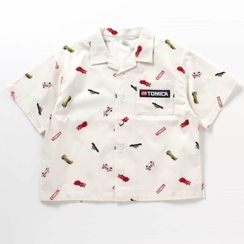 TOMICA聯名帥氣短袖襯衫-白