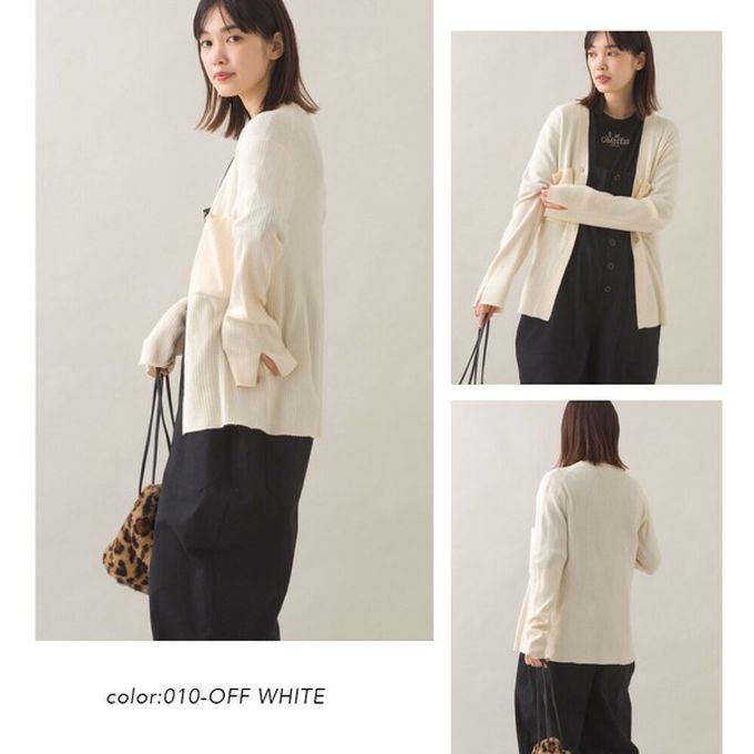 日本 OMNES - 都會感V領排扣混嫘縈針織外套-深灰