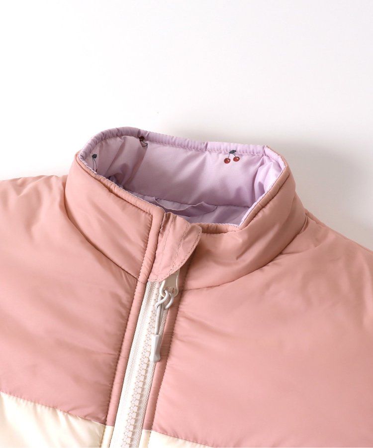 日本 apres les cours - 珍珠光澤正反2WAY鋪棉外套(可機洗)-彩色幾何-橘棕