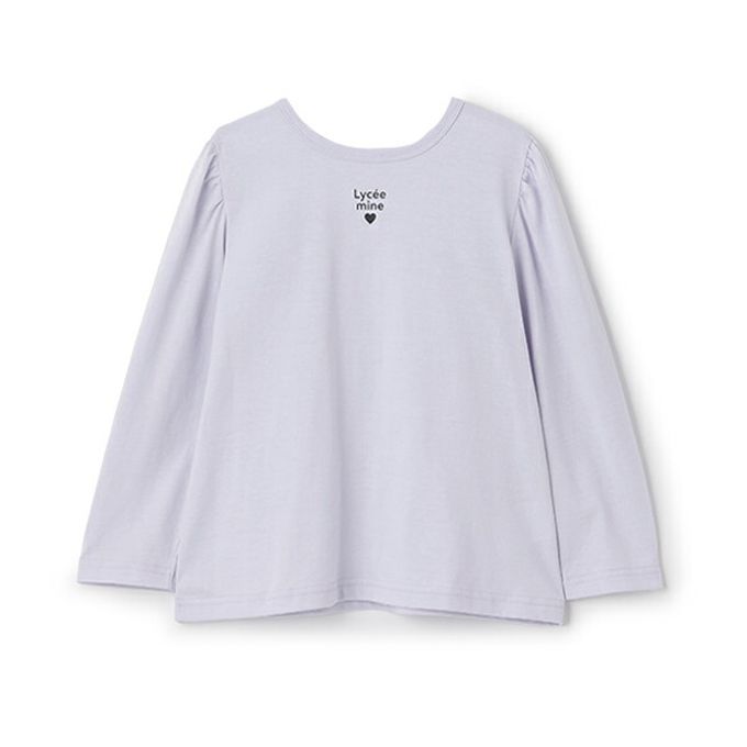 日本 Lycee mine - 100%棉 前後兩穿荷葉邊長袖上衣-淺灰藍