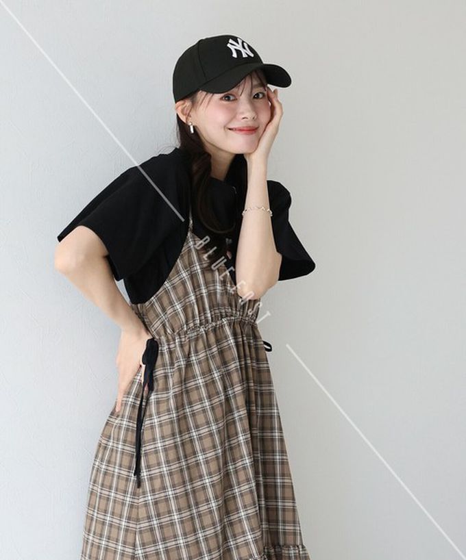 日本 BLUE EAST - 滿分可愛側蝴蝶結細肩帶洋裝-橘 (M)