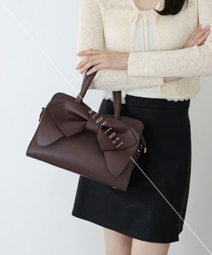 日本 BLUE EAST - 2way俏麗蝴蝶結方型手提/側背包-黑