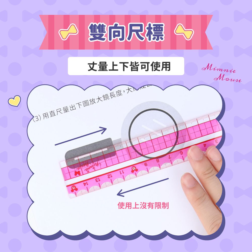 日本 SUN-STAR - HappyStu:D 米妮快樂學童文具-直尺15公分