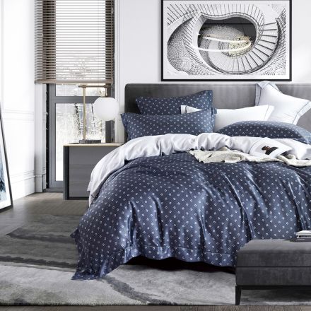 PureOne - 天絲系列．TENCEL寢具組-錄萊 (雙人四件式床包鋪棉被套組)