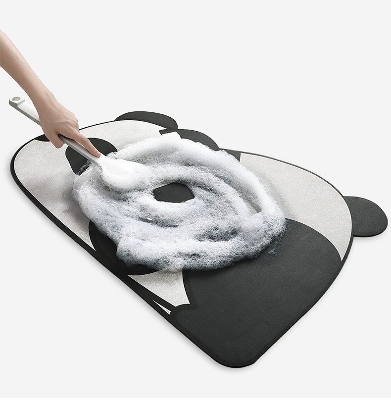 科技絨速乾防滑腳踏墊-小灰狗伸懶腰