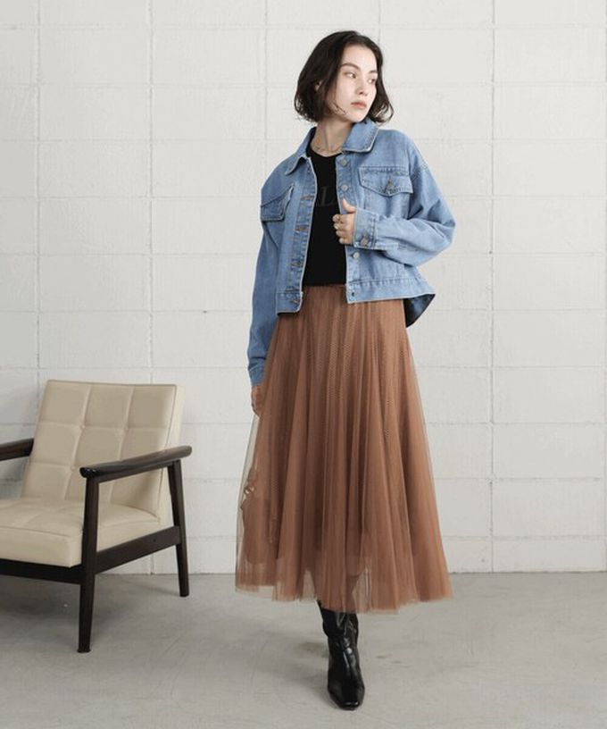 日本 Bab - 華麗優雅層次緹花鬆緊紗裙-氣質白