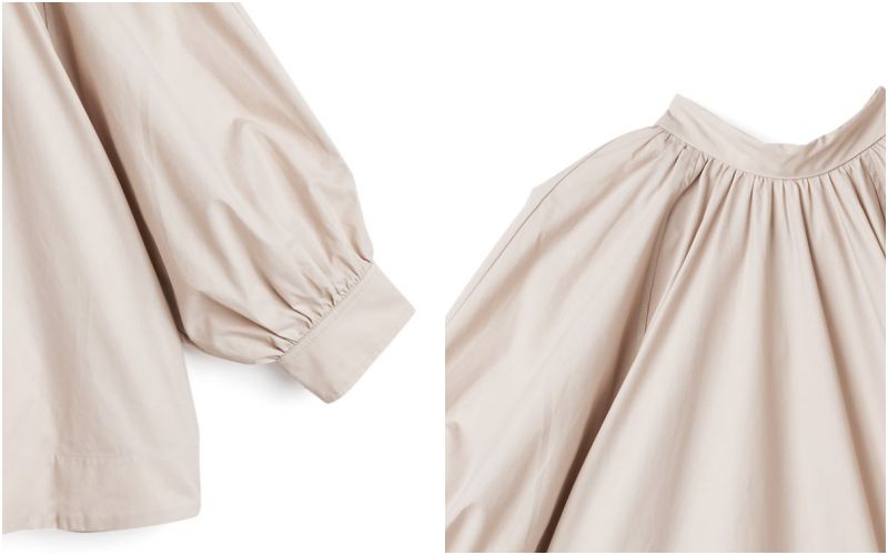 日本 GRL - 美背後綁帶七分袖上衣-淺米杏