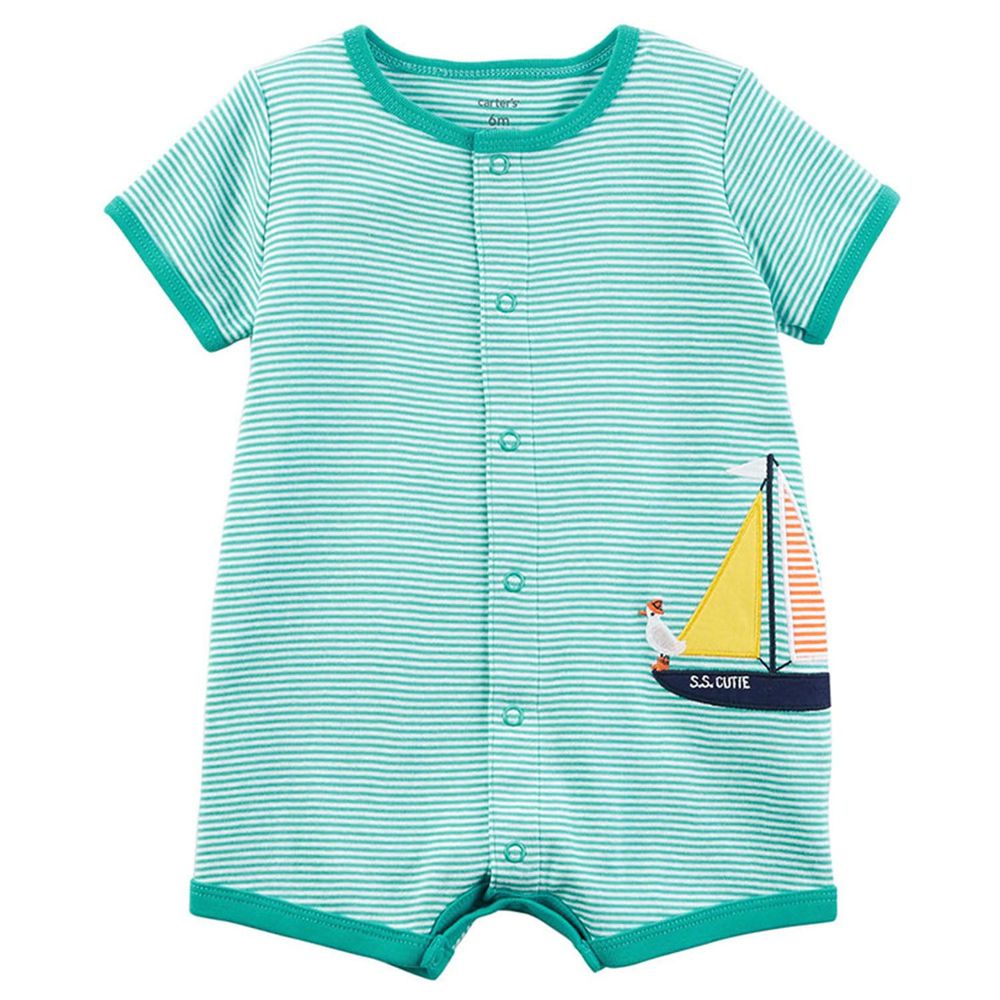 美國 Carter's - 嬰幼兒短袖連身衣-帆船兜風