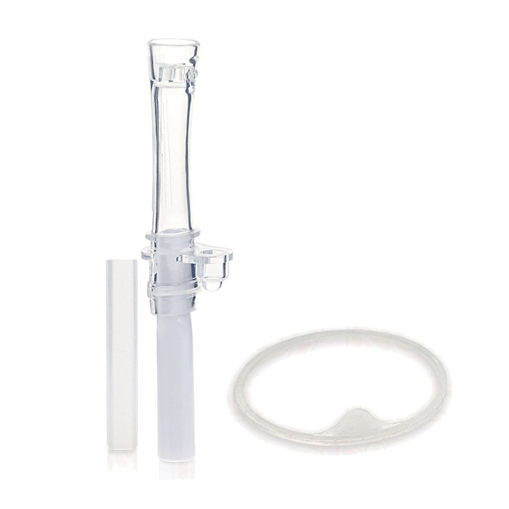 Nuby - 吸管配件組 晶透學飲杯-300ml (粗吸管)