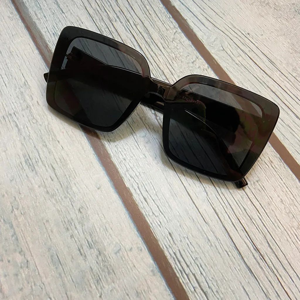 ALEGANT - 韓版微光焦點黑透視感方框墨鏡│UV400太陽眼鏡