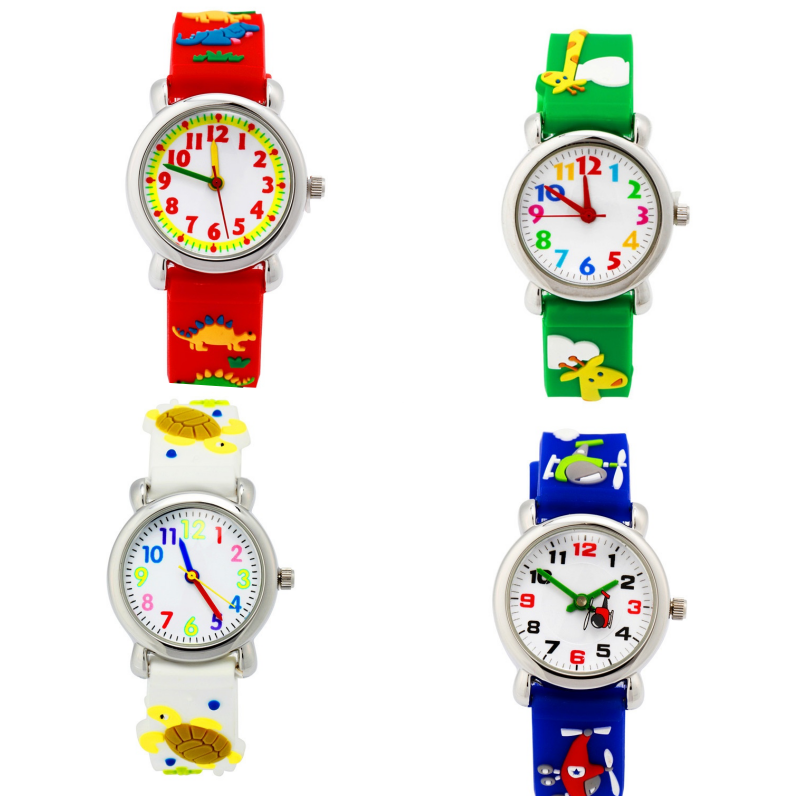 3D立體卡通兒童手錶-經典小圓錶-黑色消防車