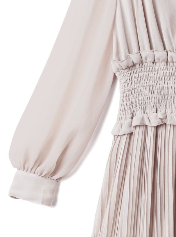 日本 GRL - 氣質V領縮腰修身洋裝-薰衣草