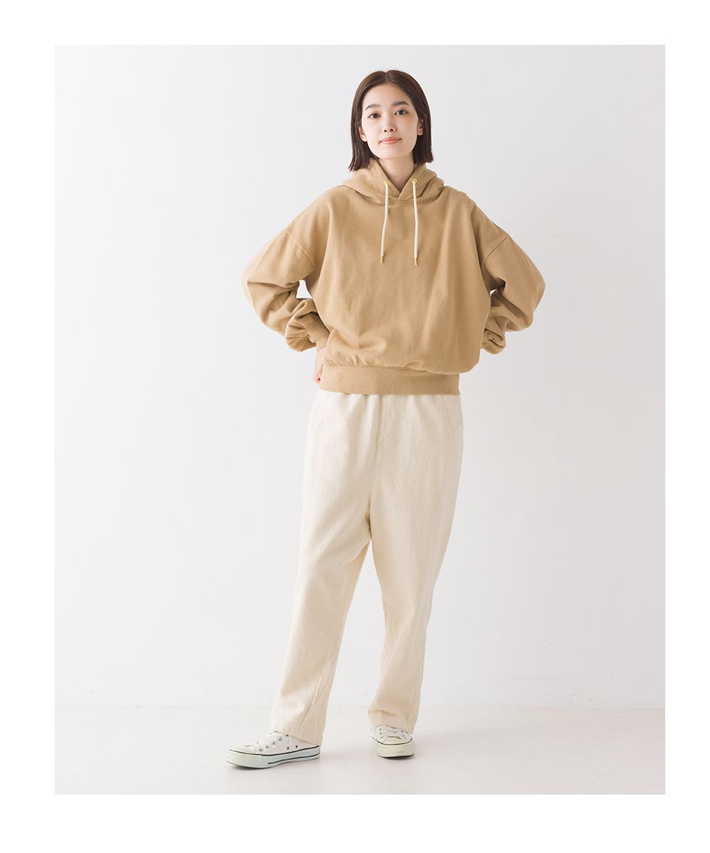 日本 OMNES - 純棉內刷毛保暖長袖帽T-氣質灰