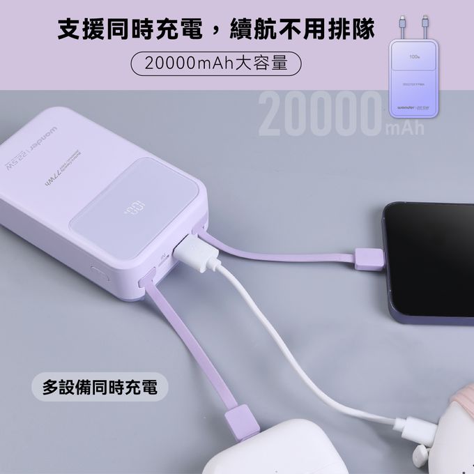 支援三種設備同時充電