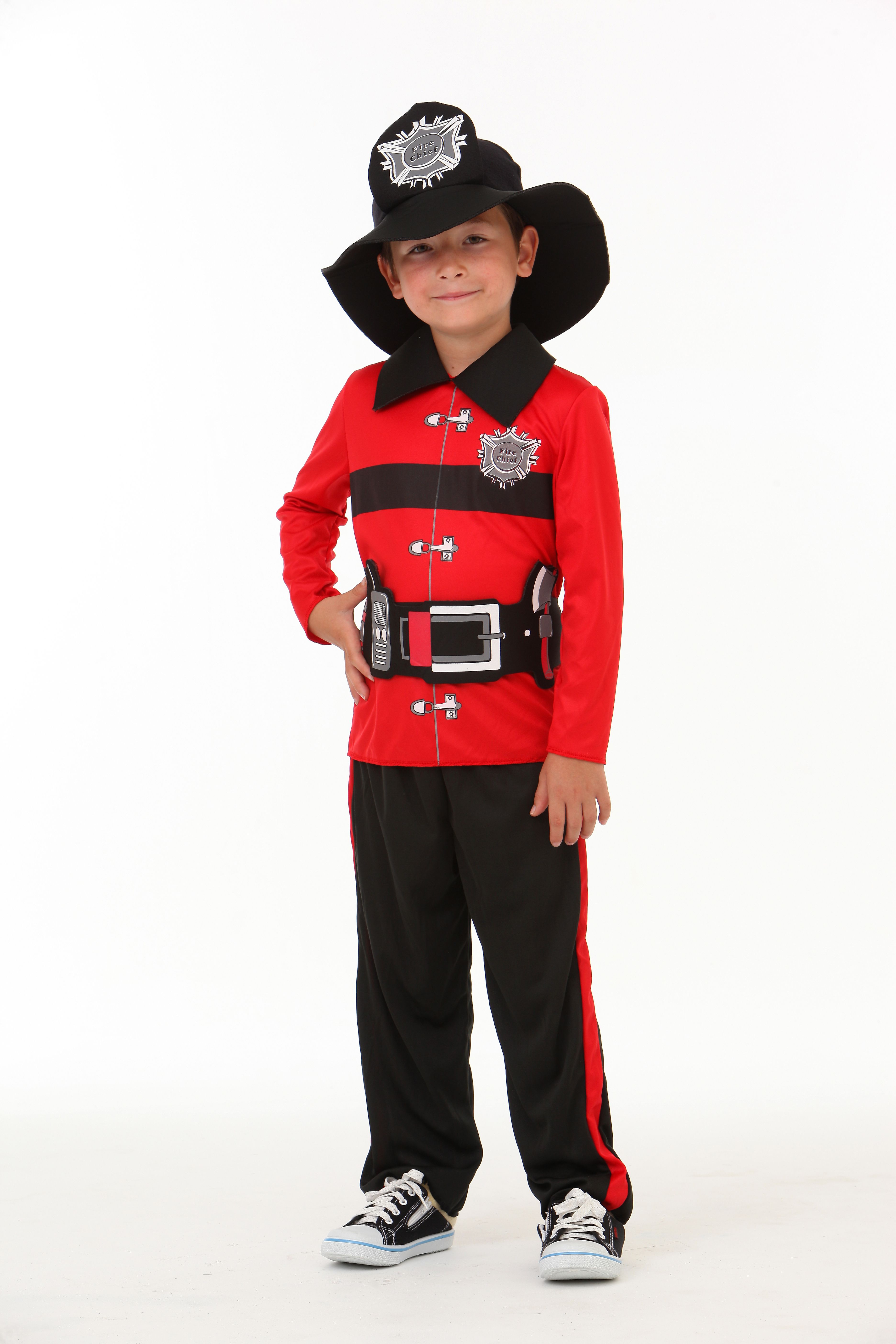 Love, Charlotte - 小小消防員-紅消防員褲裝-內含上衣+褲子+帽子+腰帶