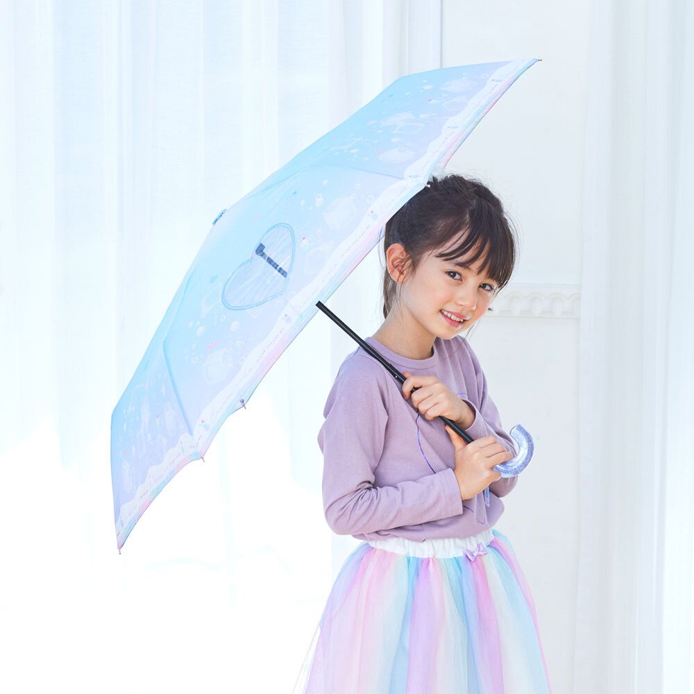 日本中谷 - 輕量透明窗兒童雨傘/折疊傘-冰淇淋蘇打-水藍 (50cm(身高115-125cm))-直播專屬