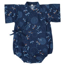 akachan honpo - 甚平包屁衣-蜻蜓-深藍色-日本製