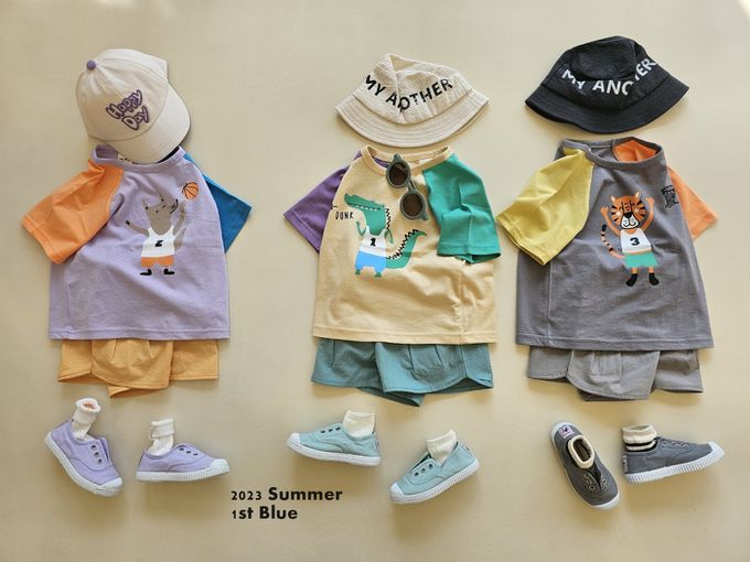 韓國 First Blue - 鬆緊腰日常好搭褶線短褲-亮黃