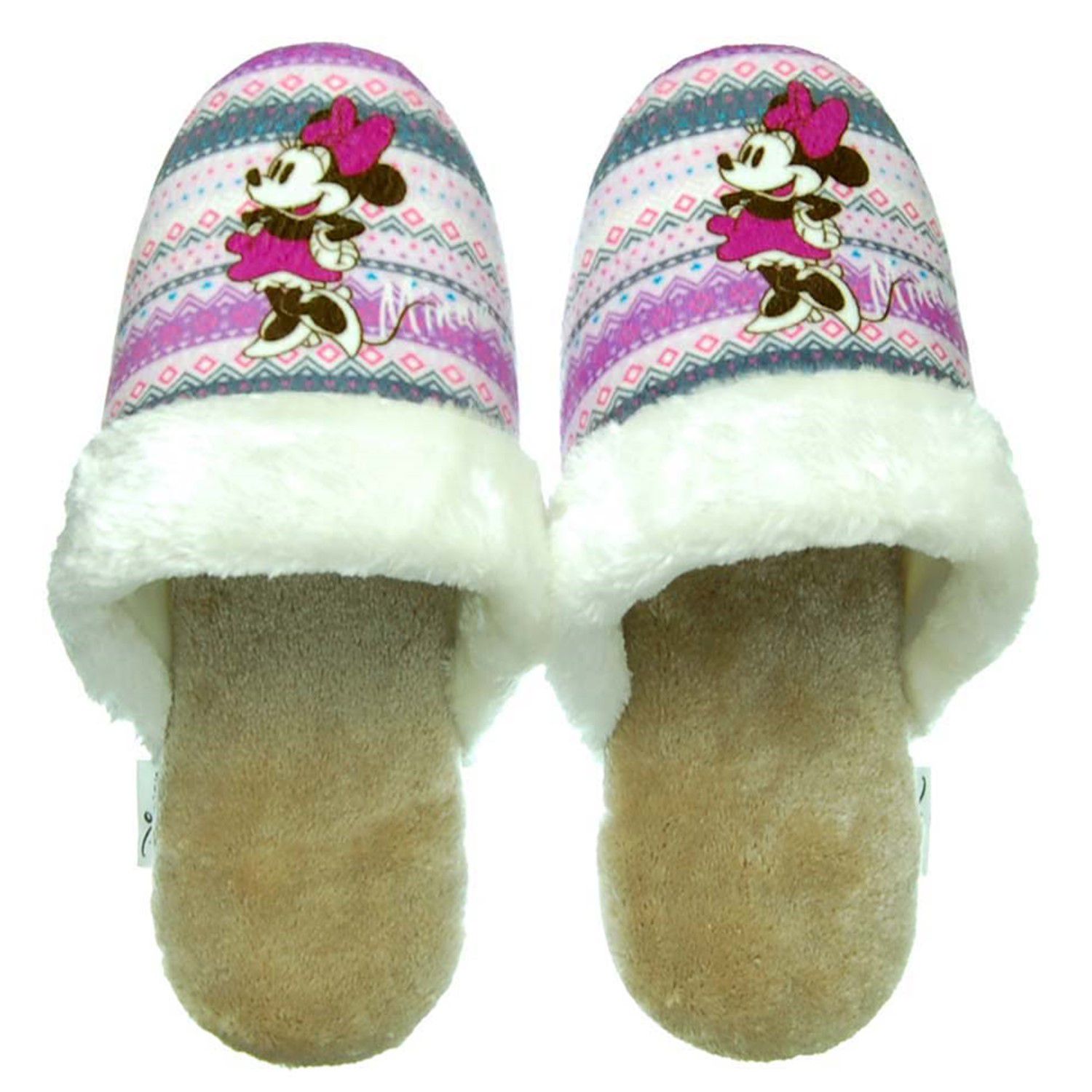 日本千趣會 - 迪士尼 毛絨絨室內拖-米奇圖騰-藍 (22-24cm)