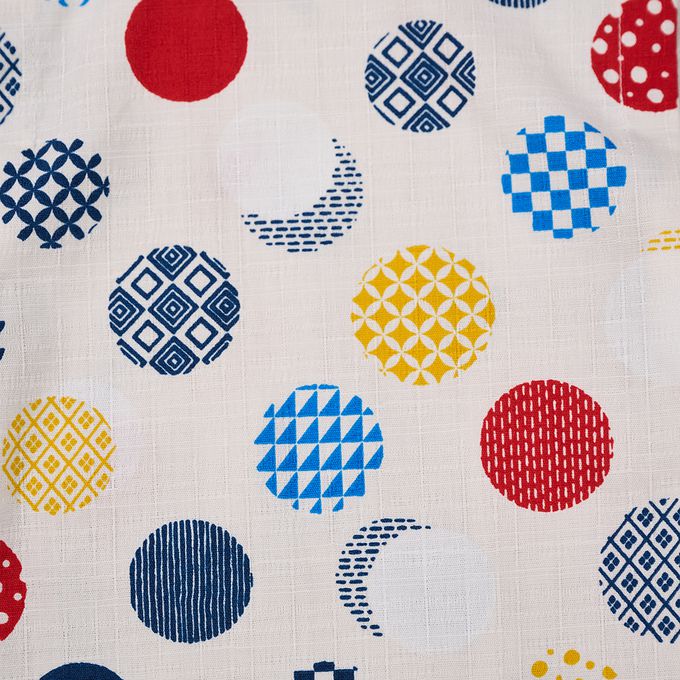 akachan honpo - 兩件式甚平-和風圓圈-米白色