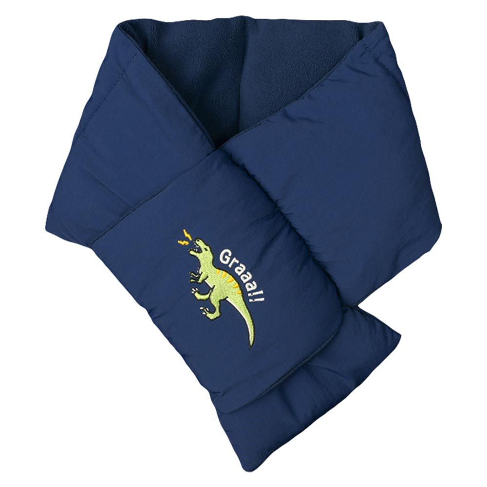 akachan honpo - 鋪棉圍巾-恐龍-深藍色