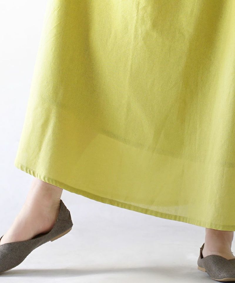 日本 zootie - 純棉仿麻布材質長裙-黃