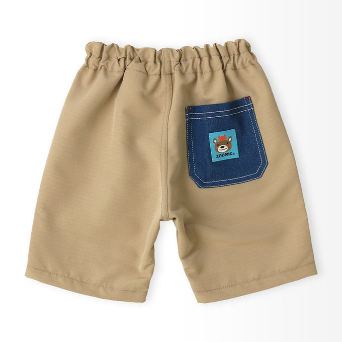 日本 ZOOLAND - 鯨魚悠遊清爽滑面材質短褲-丹寧口袋-薄荷綠