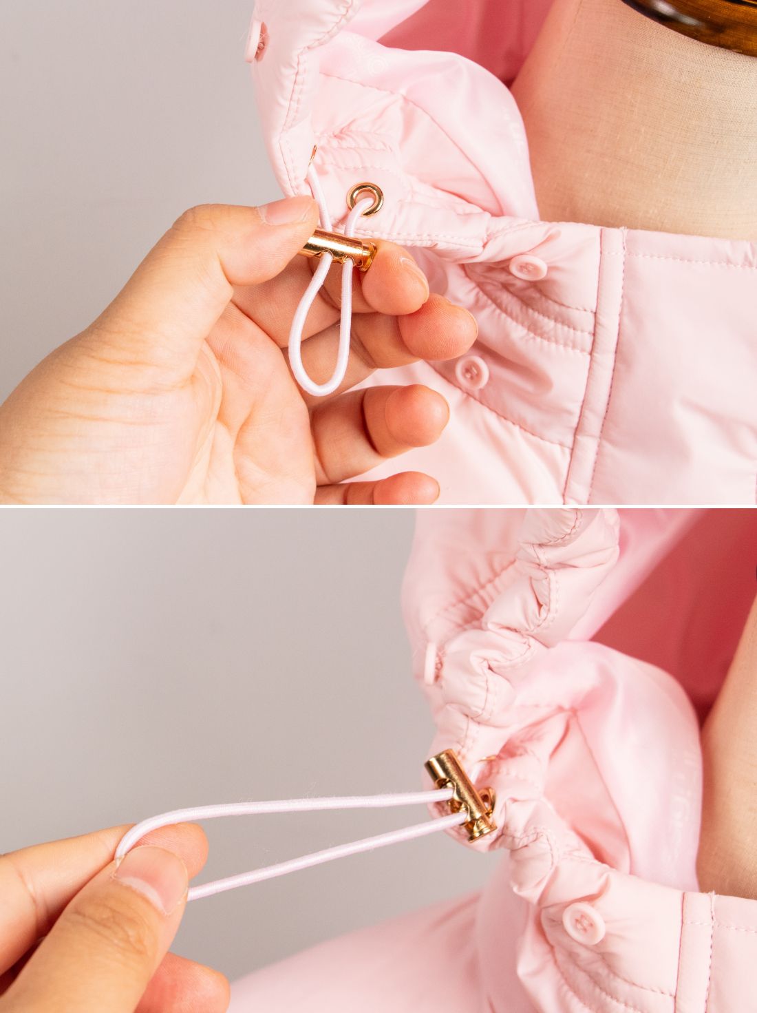 韓國 MONJELLO - (100%鴨絨)雪國來的長版羽絨外套-卡其(帶綠)