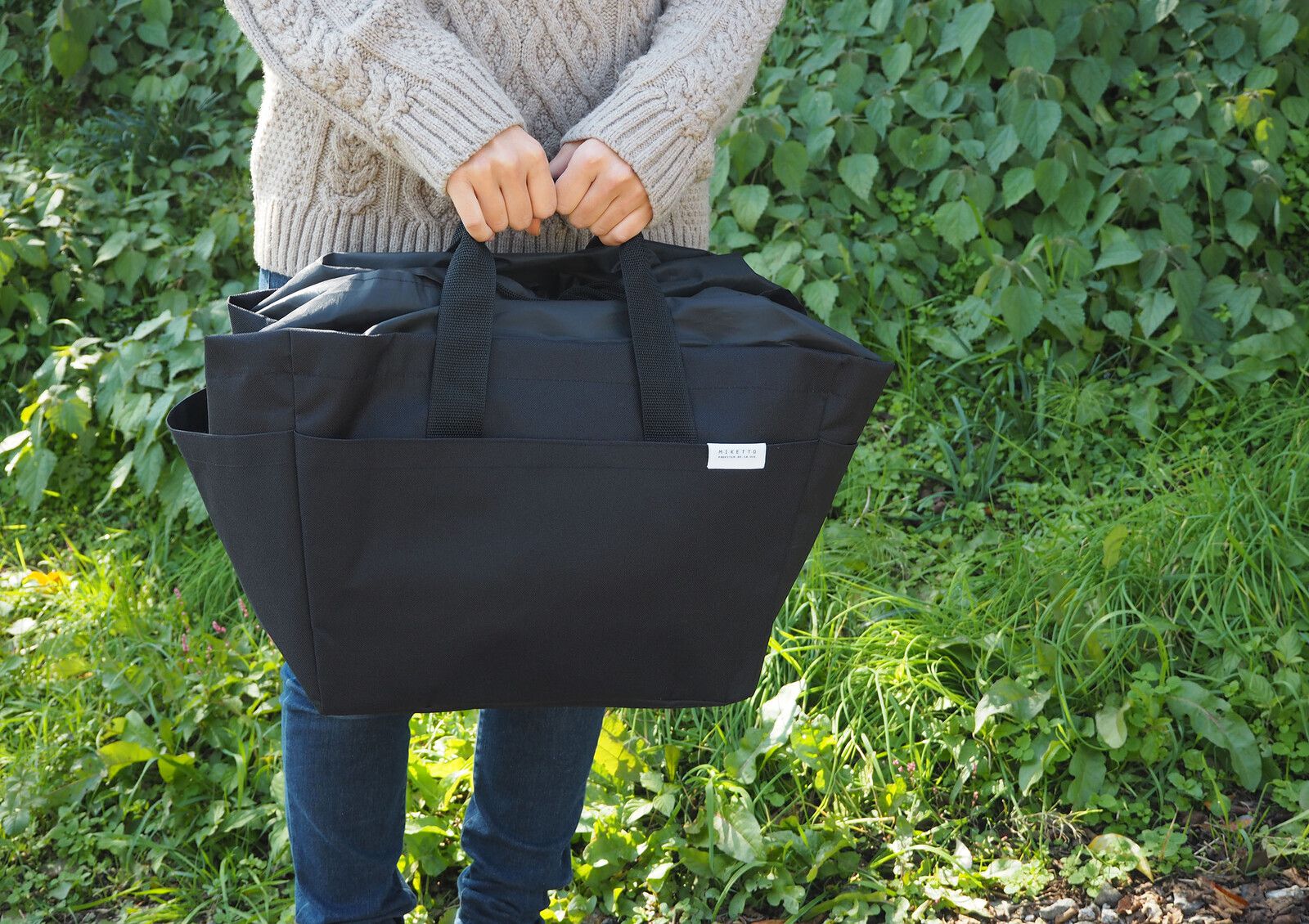 日本 Big Bee - 保冷購物袋(可裝購物籃)-杏-20L