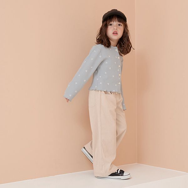 日本 Lycee mine - 下擺波浪百搭鈕扣開襟衫-粉紅