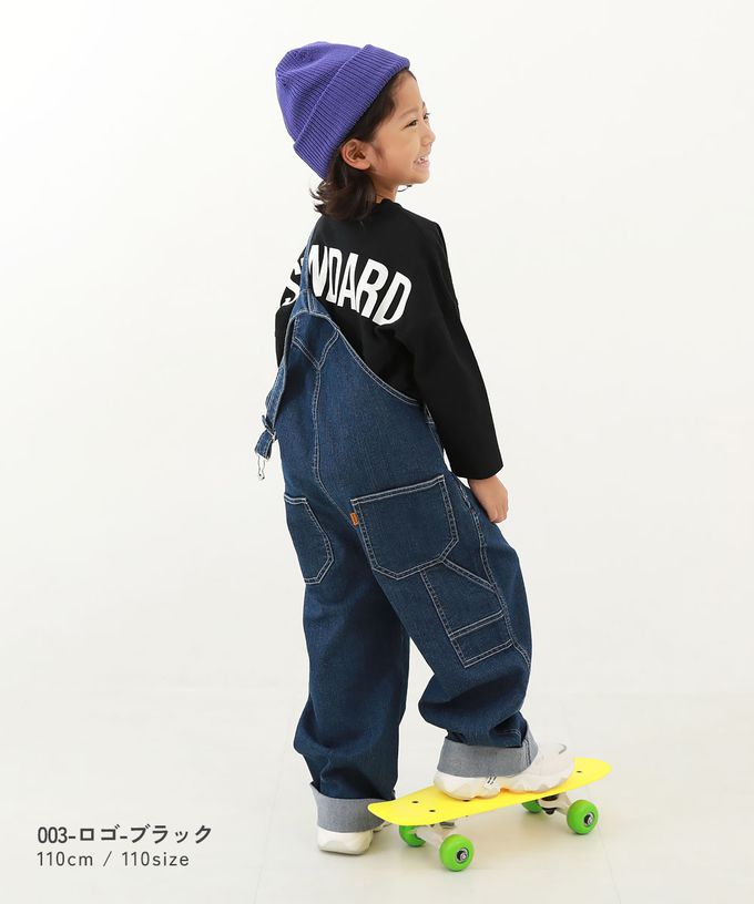 日本 devirock - 100%棉 背後英文標語長袖上衣-黑