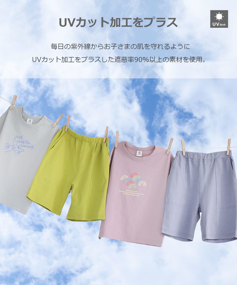 日本 devirock - 易清潔系列 定番印花短袖上衣-蹺蹺板-灰