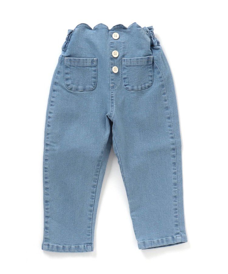 日本 apres les cours - 腰部花苞優雅設計長褲-水藍