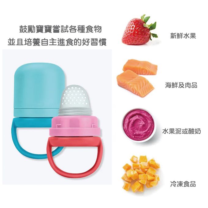 美國 green sprouts - 小綠芽咬咬樂副食品輔食器-簡約灰