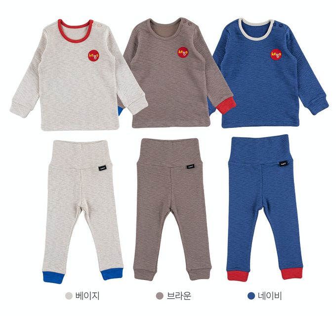 韓國 Cordi-i - 彈性腹卷睡衣套裝-Hello-燕麥灰