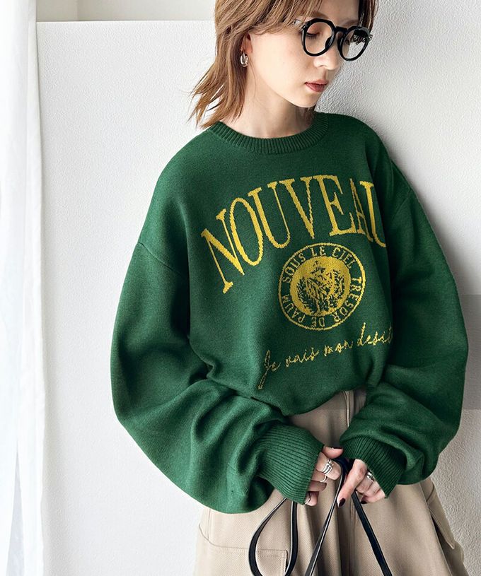 日本 Classical Elf - Java 4WAY美式印花厚磅針織大學T-灰