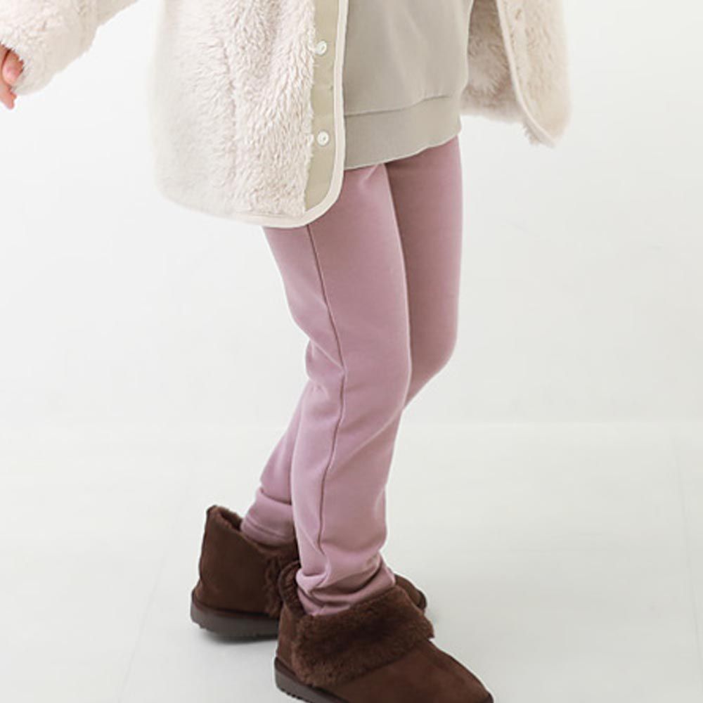 日本 devirock - RICH WARM 刷毛保暖合身長褲-灰粉紫