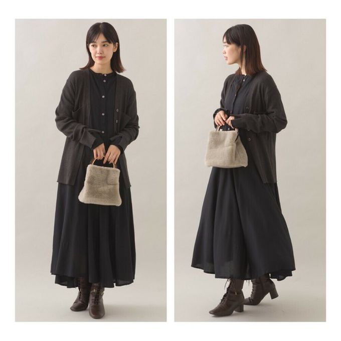 日本 OMNES - 都會感V領排扣混嫘縈針織外套-可可棕