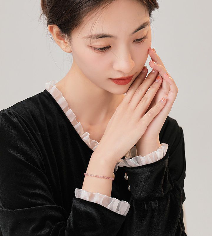 3mm草莓晶手鏈-圓珠款