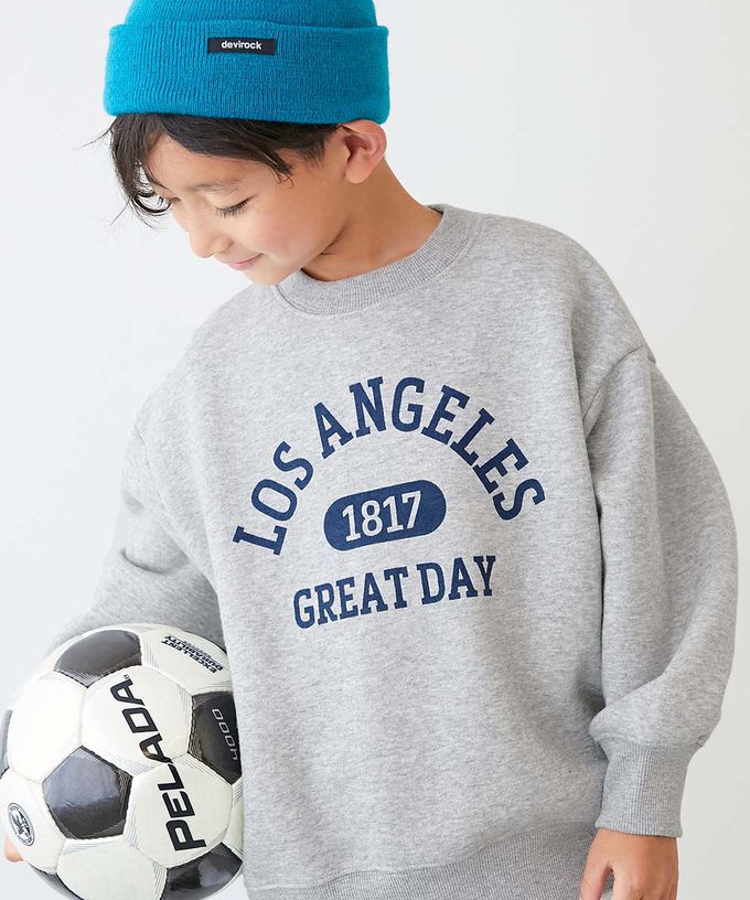 日本 devirock - 熱銷定番 裏起毛落肩大學長袖上衣-美式菜單-燕麥