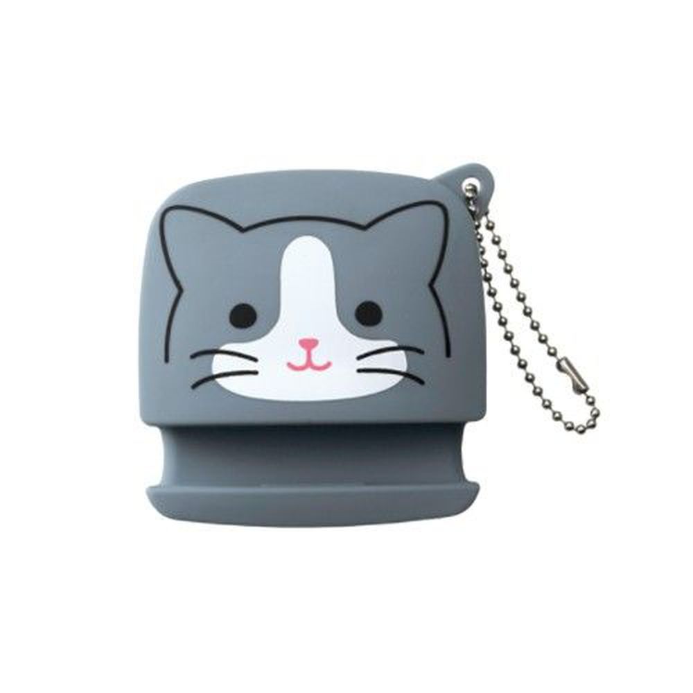 日本文具 LIHIT - 2way耳機收納+手機架-灰貓