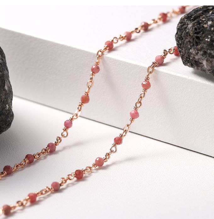 韓國 Soo&Soo - (925純銀)印加玫瑰石愛情項鍊 (長度40cm)