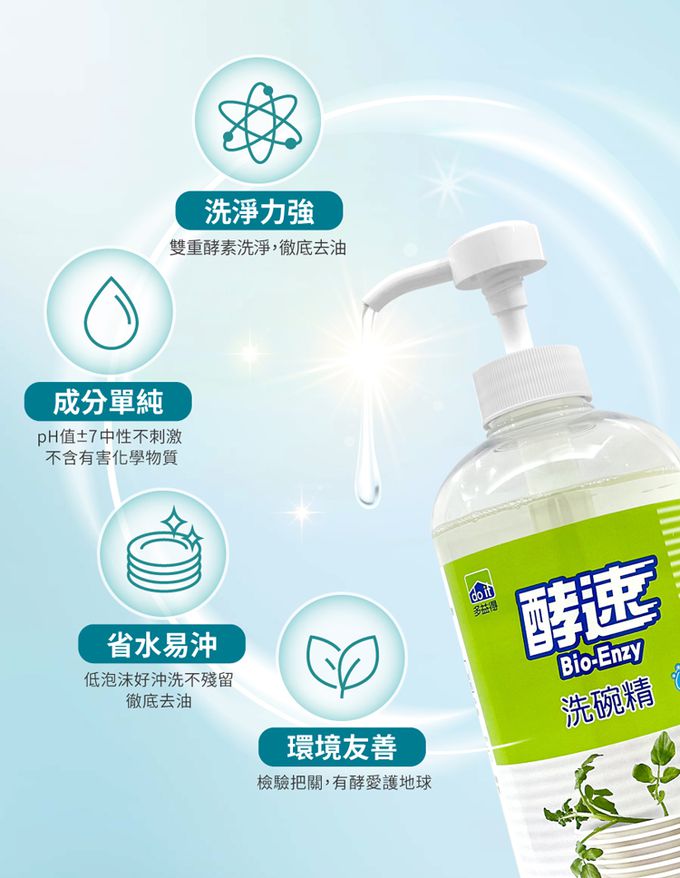 多益得 - 酵速洗碗精-1000ml-4入組