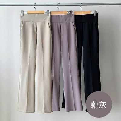 韓國女裝連線 - VETICA 韓製顯瘦小腹收收小喇叭褲-夏季ver.-藕紫