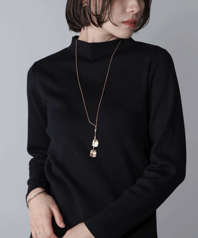 日本 Bab - 俐落感簡潔小立領針織上衣-草綠