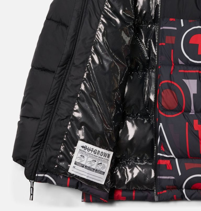 Columbia - 兒童高機能耐寒保暖外套-Black, Red Multi Typo Print 黑紅色