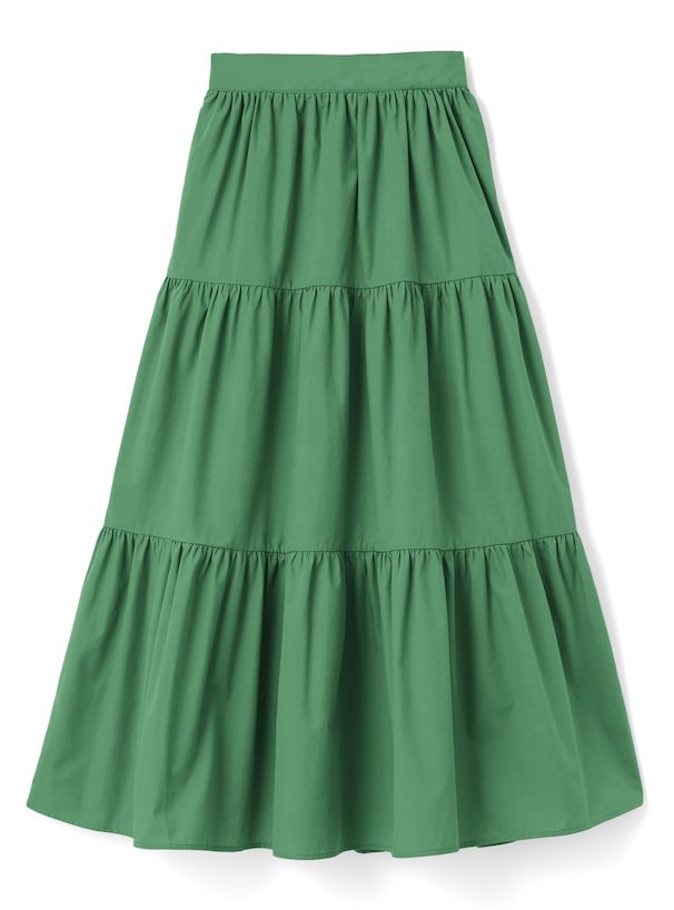 日本 GRL - 文藝百搭層次蛋糕長裙-象牙杏