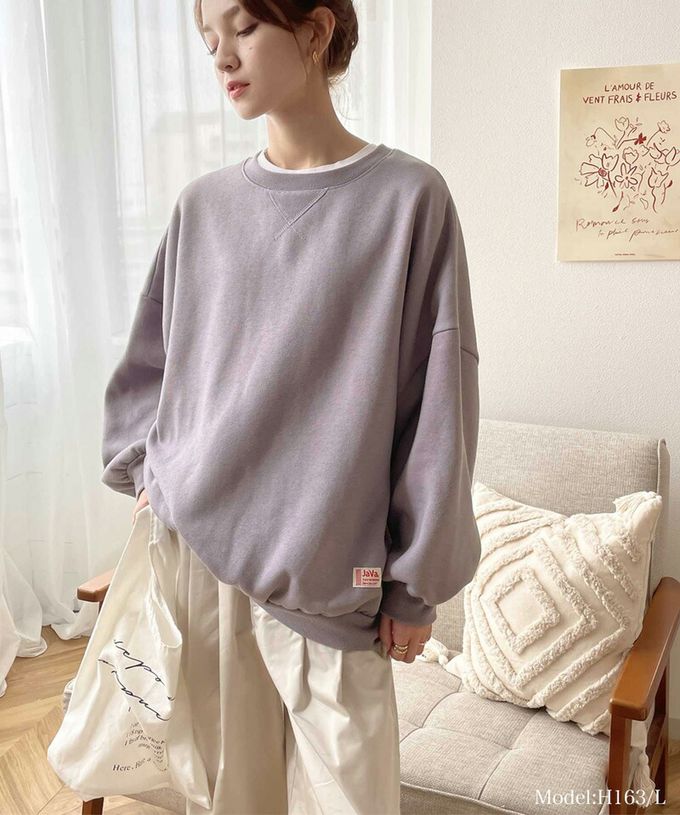 日本 Classical Elf - Java 裏起毛純色休閒長袖上衣-紫